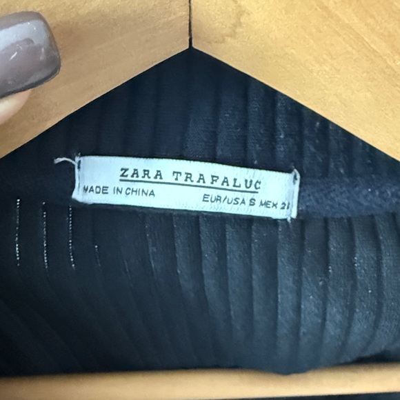 Zara Black Ribbed Jacket - Picture 3 of 4